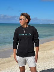 Thank you＆Co. ロンT ブラック×ティファニーブルー　ユニセックス