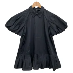 値下げ　新品　YOKOCHAN ショートスリーブサイドラッフルブラウス　40 黒 ショートスリーブサイドラッフルブラウス – YOKO CHAN