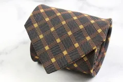 マリオヴァレンティノ ブランド ネクタイ チェック柄 格子柄 シルク 日本製 メンズ ブラック MARIO VALENTINO 【中古】