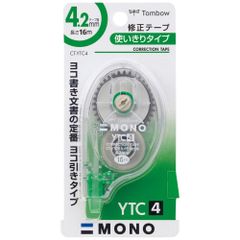 新品　16m 使い切りタイプ (消しやすい横引きタイプ) モノYTC CT-YTC4 MONO 4.2mm 修正テープ トンボ鉛筆
