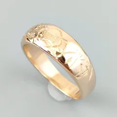 K18 18金 リング 4.22g 10.5号 平打ち 彫金 K18 18金 リング 4.22g 10.5号 平打ち 彫金