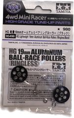 HG 軽量19mmオールアルミベアリングローラー（ブラック）