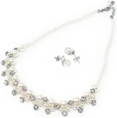 【数量限定】パール ネックレス イヤリング ピアス AUNI] 2点 セット 結婚式 パーティー 用 [MORE レディース 華やか ビジュー あくせさりー
