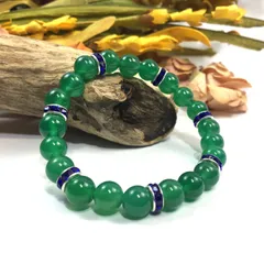 パワーストーン ブレスレット 緑瑪瑙 天然石ブレス （ダークブルー）レディース 女性  数珠ブレス 開運 プレゼント ギフト  [9]