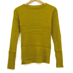 ユナイテッドアローズ ニット トップス 長袖 リブ セーター シルク混 レディース ﾌﾘｰサイズ 黄土 UNITED ARROWS 【中古】