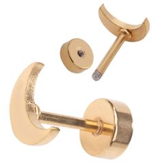 【ムーンピアス 色：ゴールド 1ペア】[Adelina Style] ステンレス スタッドピアス 月ピアス レディース 金属アレルギー対応 プレゼント