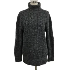 アーバンリサーチ URBAN RESEARCH セーター ニット プルオーバー タートルネック リブ メランジ 長袖 38 黒 グレー ブラック