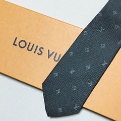 美品 ルイヴィトン Louis Vuitton ネクタイ シルク100% ダークグリーン 252-89