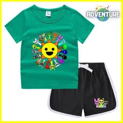 スプランキー sprunki 半袖Tシャツ トップス セットアップ上下セット夏パジャマ インクレディブル ゲーム 110 120 130 140 150 子供服キッズ服 spsuc60 FR