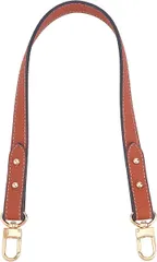 WADORN 革のハンドバッグのハンドル レザーショルダーバッグストラップ 長さ59.5cm 短い財布のストラップの交換 クラッチハンドル トートバッグ ライチパターン( ブラウン)
