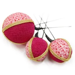 髪飾り 成人式 振袖 前撮り 袴 花 ３点セット ピンク 手毬 かんざし 卒業式 フォーマル 結婚式 手毬 ちりめん ヘアアクセ かん No.9-4034