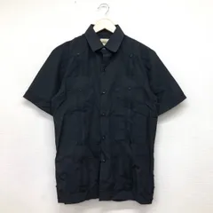 90s~00s SOBRINO ブラックキューバシャツ 半袖 黒 y2k 00s 古着 十字架 英字 五分袖Tシャツ 黒 平成 グランジ お兄