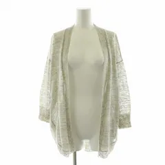 マオメイド mao made タグ付き ラップカーディガン ニット 麻 リネン100％ 七分袖 F ライトグレー 321118 /NQ