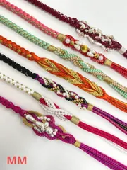 振袖用帯締め 飾り付き 7本おまとめ出品 正絹 MM