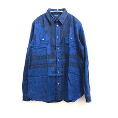 【中古A】PAUL SMITH JEANS ポールスミス ジーンズ M メンズ 長袖シャツ 総柄 青 MK-242607 中古A 古着