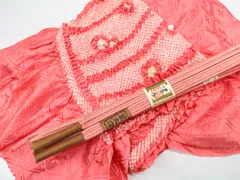 【一輝堂】【着物】和装小物　帯締め帯揚げセット　中抜き絞り　角組　草木染め　25w01-885