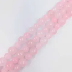 ローズクォーツ ラウンド  2サイズ 約6mm 約8mm 1連 約50粒 ピンク 天然石 ビーズ パワーストーン ハンドメイド アクセサリーパーツ ビーズクラブ