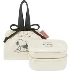 【新品・送料無料】スヌーピー (バッジ) ランチ巾着袋付き お弁当箱セット 二段 KSLGD2