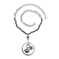 Bocar ロングチェーン レディース ステートメントビーズネックレス 大きなペンダントドロップネックレス