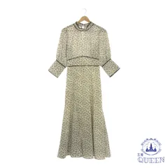 【訳アリ】 ワンピース 長袖 ロング丈 花柄 きれいめ オシャレ レディース ホワイト 901-2008 送料無料