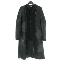ブラックコムデギャルソン BLACK COMME des GARCONS インサイドアウト ドッキング チェスターコート ジャケット S ブラック 黒 1B-J003のサムネイル