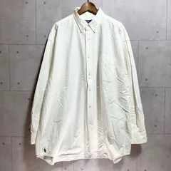 激レアサイズ Polo By Ralph Lauren ポロバイラルフローレン BIG FIT 長袖 シャツ ボタンダウン トップス ポニー 刺繍 XXL ホワイト 白 メンズ SG316-17