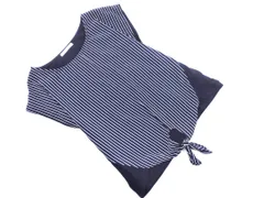 NATURAL BEAUTY BASIC ナチュラルビューティーベーシック ストライプ ブラウス シャツ sizeM/紺 ■◆ レディース