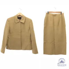 ☆美品 LAPINE BLANCHE ラピーヌブランシュ セットアップ ジャケット 長袖 スカート ロング フォーマル 長袖 レディース ベージュ 9 キュプラ 日本製 901-11218 送料無料 古着