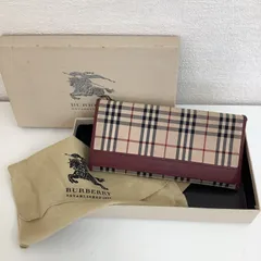 バーバリー　長財布　キャンバス　レザー　黒　ノバチェック がま口 未使用品・美品】Burberry バーバリー がま口 折り財布 ノバ