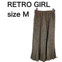 RETRO GIRL 柄プリーツ　サイズM