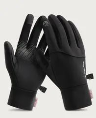 【Shops】フィッシンググローブ アウトドア 通勤　通学　防寒　防水☆防風　黒 D018 アウトドアグローブ M 防寒グローブ 防寒手袋 海釣 川釣 カメラ 自転車 サイクリング バイク 夜間活動 屋外活動 キャンプ ハイキング スマホ対応 滑り止め