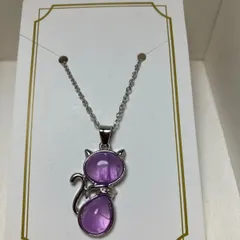 【ZA25】猫×パワーストーン　ペンダント