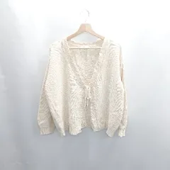 ◇ ⊇ ehka sopo エヘカソポ 長袖 カーディガン サイズF オフホワイト レディース E  【1502180042829】