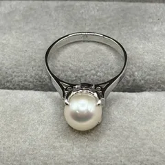 ◎【✨SILVER✨】貴金属 真珠 リング 指輪 10号 2.4g アクセサリー 宝飾 キラキラ 昭和 レトロ 銀 銀色 シルバー レディース パール 玉 貴重 希少 婦人 ギフト プレゼント アクセ 高級 リサイクル リユース ヴィンテージ