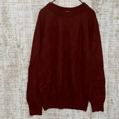 green label relaxing グリーンレーベルリラクシング　ユナイテッドアローズ　メンズ　トップス　ニット　セーター　プルオーバー　長袖　リブ袖　ラウンドネック　無地　ボルドー　Lサイズ　毛混　シンプル　リラックス　s271h191
