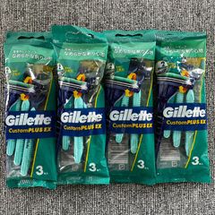 ジレット Gillete カスタムプラスＥＸ 首振式 3本入 カミソリ シェーバー 髭剃り ひげそり 使い捨て 2枚刃