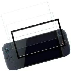 KPNS ブルーライトカット ガラスフィルム Switch 2 用 (2枚)ガラスフィルム + ガイド枠付き 日本旭硝子素材採用 全面 保護フィルム