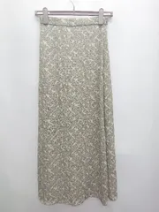 ◇ LOWRYS FARM ローリーズファーム ペイズリー柄 きれいめ ロング フレア スカート サイズF ベージュ レディース P  【1406240016648】