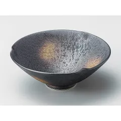 【新着商品】山下工芸 (Yamasita craft) 黒ゆず結晶金彩三方なぶり小鉢 69-1-696