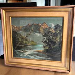 絵画 油彩 油絵 風景画 額縁付き 2段構造額縁 山水 絵画 油彩 油絵 風景画 額縁付き 2段構造額縁 山水 - メルカリ