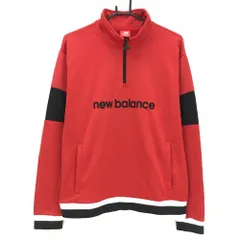 【美品】ニューバランス ハイネックトレーナー レッド×黒×白 ハーフジップ フロントロゴ  メンズ L ゴルフウェア New Balance