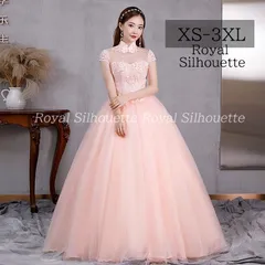 ナイトドレス パーティー ドレス 半袖 ピンク 結婚式 大きいサイズ ドレス 謝恩会 XS S M L XL LL 2XL XXL 3XL XXXL パーティー 姫系 ロング丈 フェミニン ジッパータイプ 発表会 披露宴 プリンセス