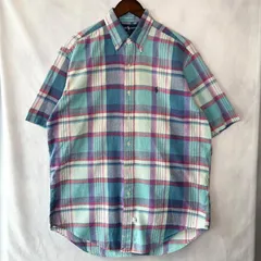 A3298b Ralph Lauren ラルフローレン ボタンダウンチェックシャツ POLO ポロ 半袖シャツ M