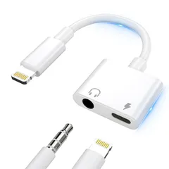 【2023 MFi認証品】TOMPOL iPhone イヤホン変換アダプター 3.5mm 2in1 急速充電 同時 音楽 二股ケーブル 純正チップ
