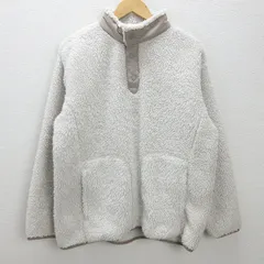 H■ユニクロ/UNIQLO×White Mountaineering 341-443221 フリースオーバーサイズプルオーバー【L】白/MENS■57【中古】