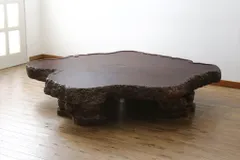 ★事前問合せ必須★ 超極厚天板一枚座卓 和製ビンテージ 楓材 天板厚14cm ローテーブル センターテーブル リビングテーブル ヴィンテージ リペア+発送まで3週間～ R-081261