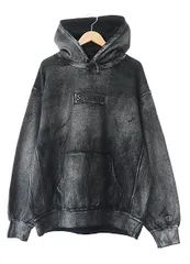 シュプリーム SUPREME MM6 Maison Margiela メゾン マルジェラ 24SS Foil Box Logo Hooded Sweatshirt フォイル ボックス ロゴ フーデッド スウェット パーカー L 黒 ブラック☆AA★241011