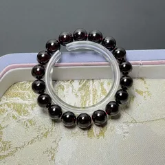 天然水晶★【ワイン色ロードライトガーネット】★ブレスレット 天然石B 幸運 10.3-10.7mm ZB8231