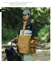 TNF（ザ・ノース・フェイス） 秋のモデルのジャケットライダージャケット カラーブロックのフード付きアウター 格好いいカップルウェア レジャーで使えて、どんなものにもマッチするアウトドアウェア 