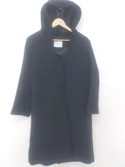 ■ ◎ URBAN RESEARCH DOORS 2WAY ノーカラー シンプル 長袖 コート サイズONE ネイビー レディース E  【1306050075494】